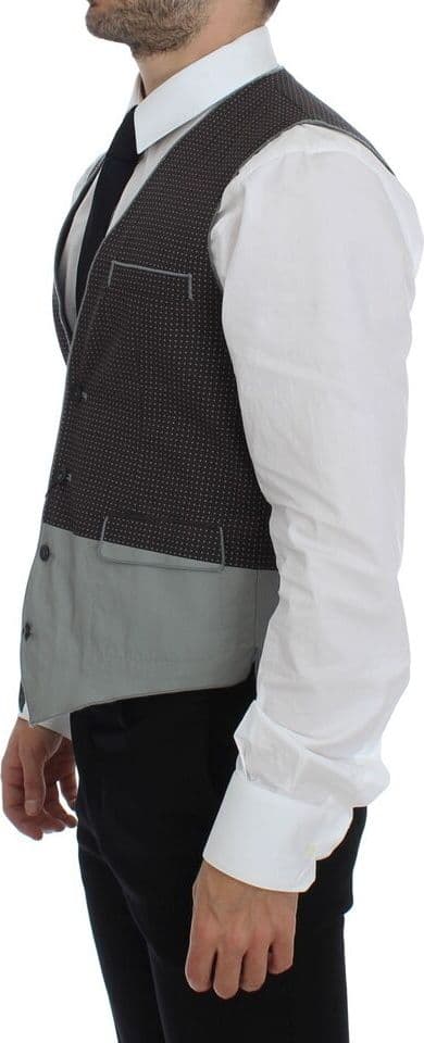 Gray Polka Dot Dress Vest Gilet Weste - 5