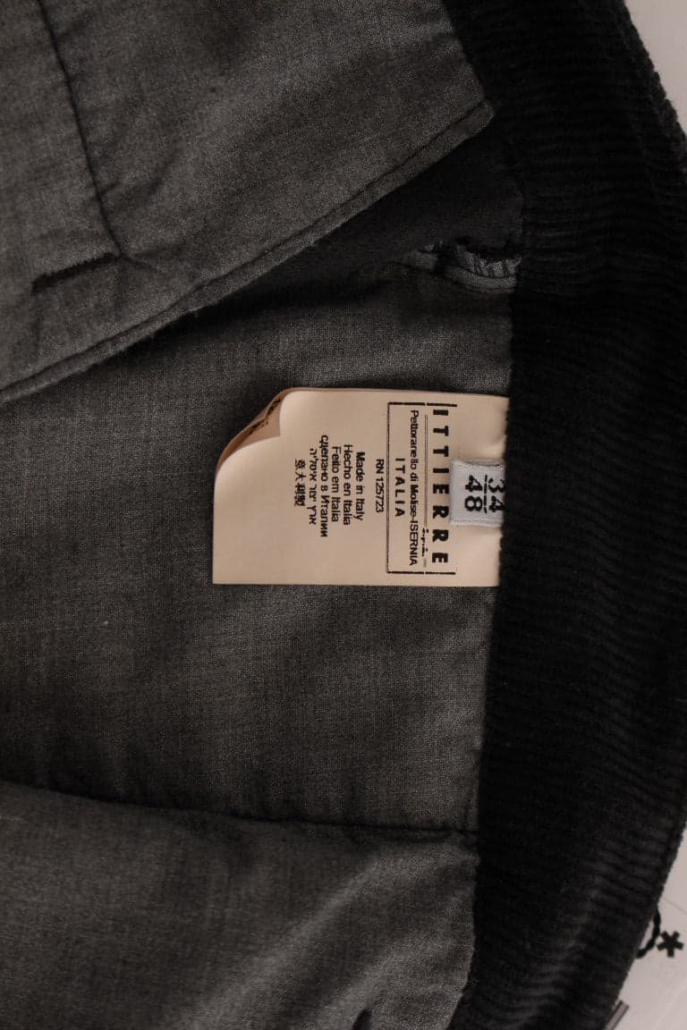 Black Corduroy Cotton Straight Fit Pants - 8