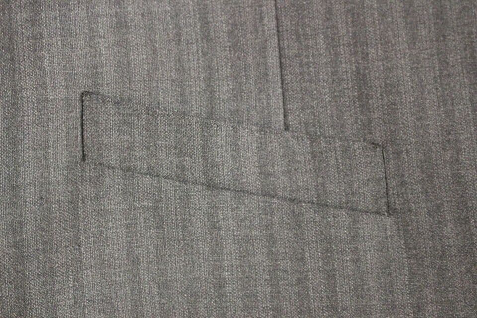 Gray Striped Wool Single Breasted Vest - 4