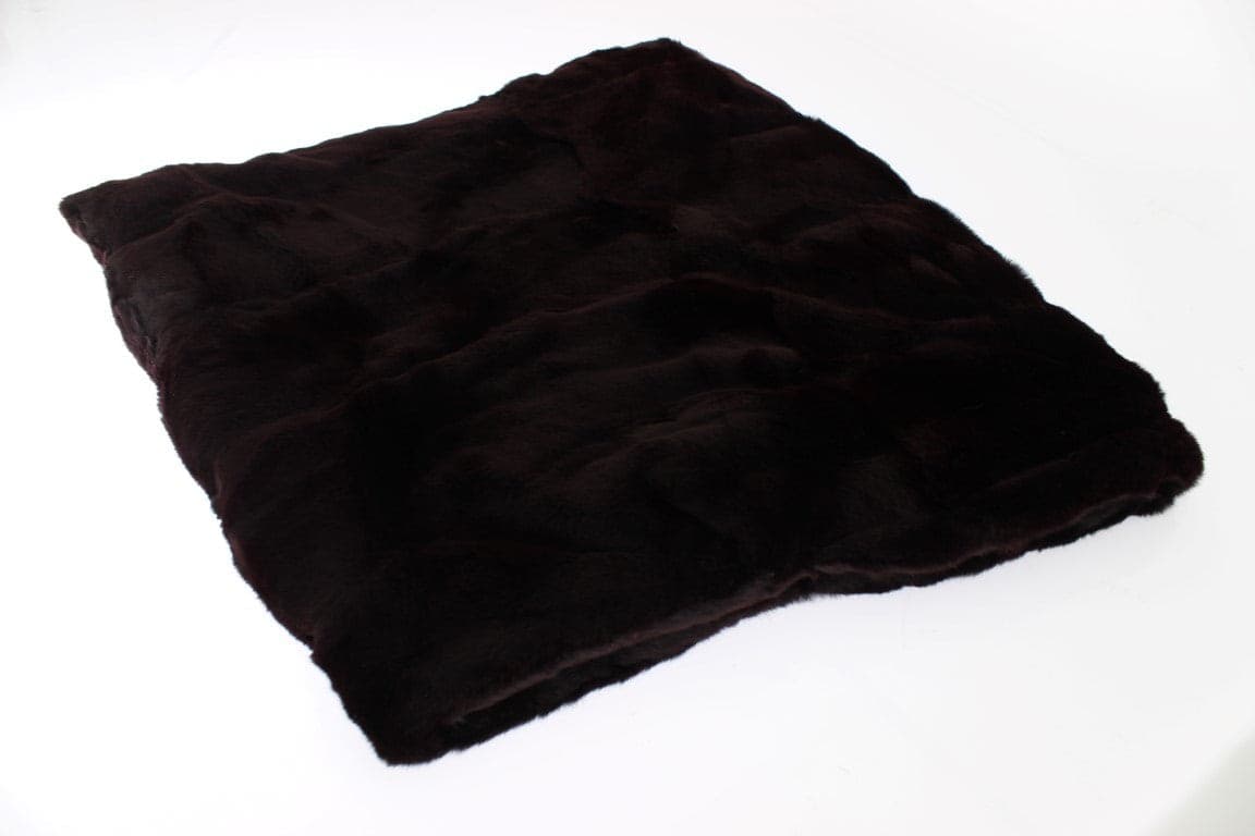 Purple Weasel Fur Crochet Hood Scarf Hat - 6