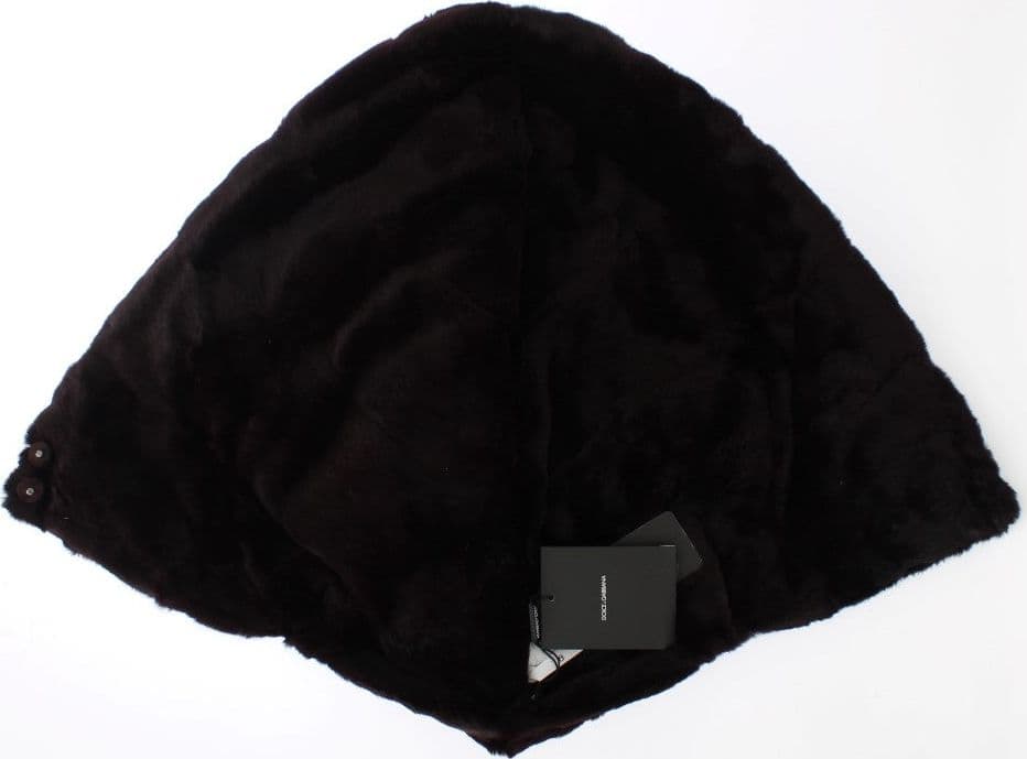 Purple Weasel Fur Crochet Hood Scarf Hat - 7