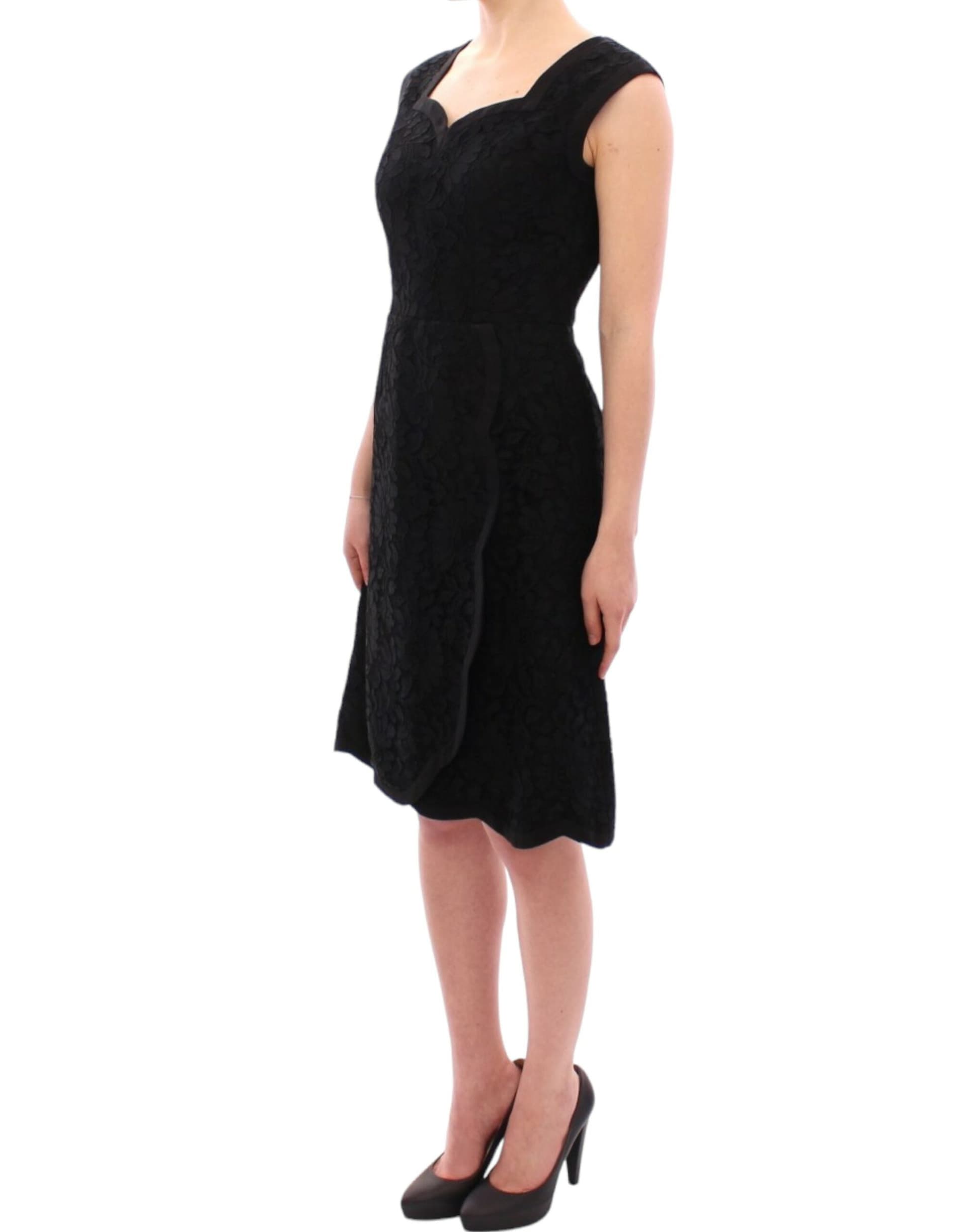 Black floral lace sicily runway dress - 2