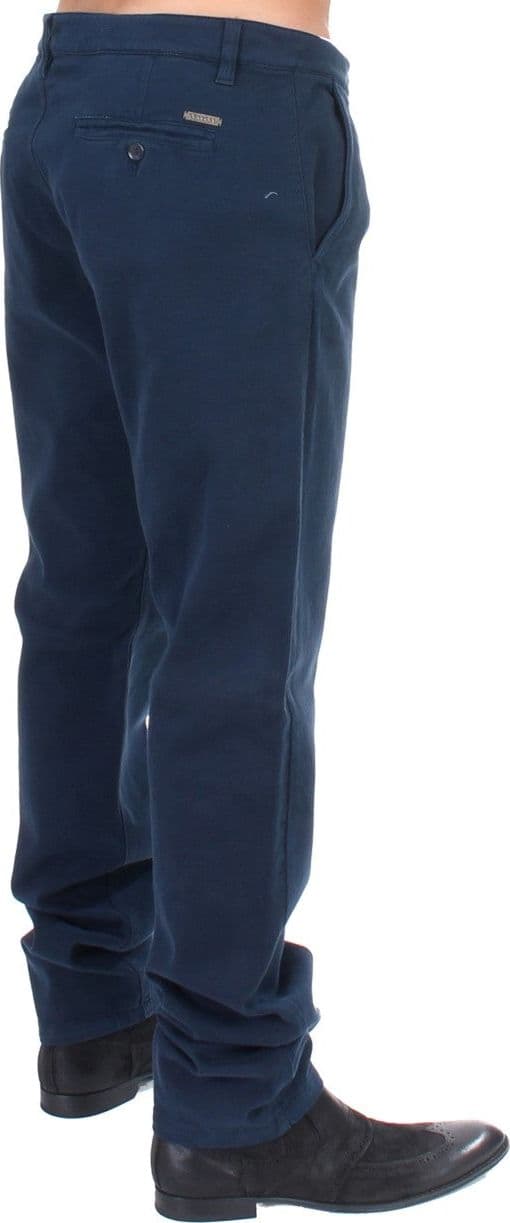 Blue Stretch Straight Fit Pants Chinos - 2