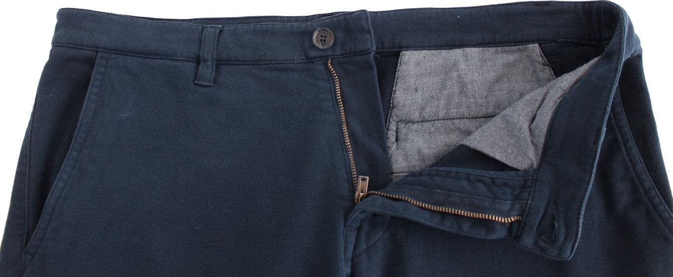 Blue Stretch Straight Fit Pants Chinos - 3