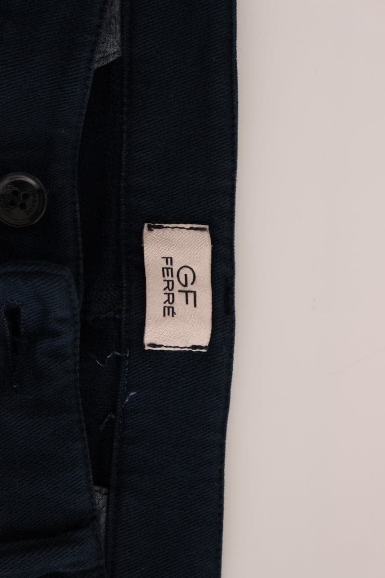 Blue Stretch Straight Fit Pants Chinos - 5