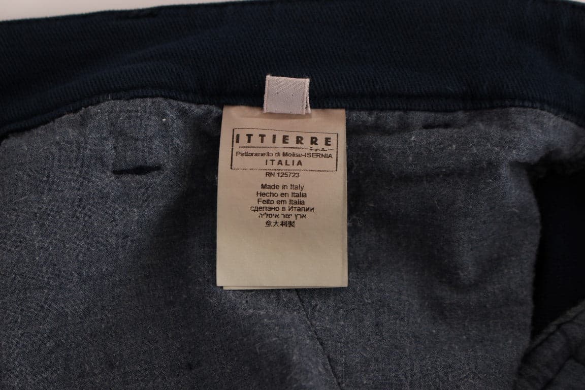 Blue Stretch Straight Fit Pants Chinos - 6
