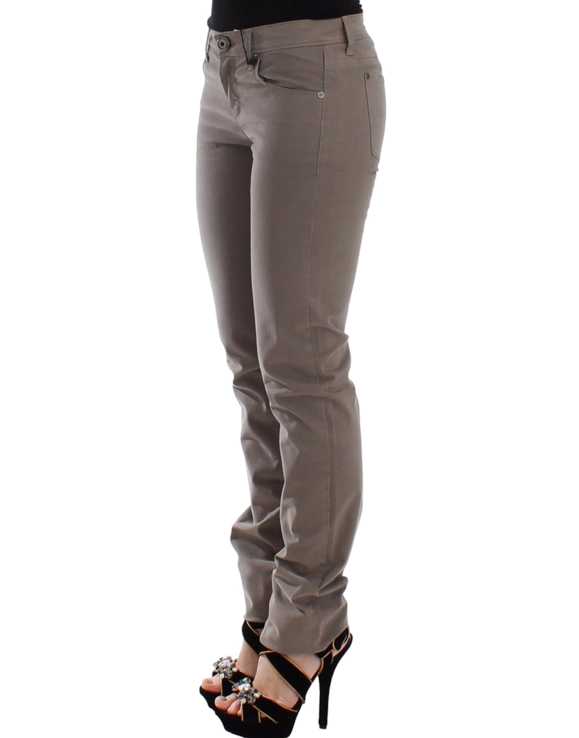 Taupe Beige Slim Jeans Denim Pants Skinny - 2