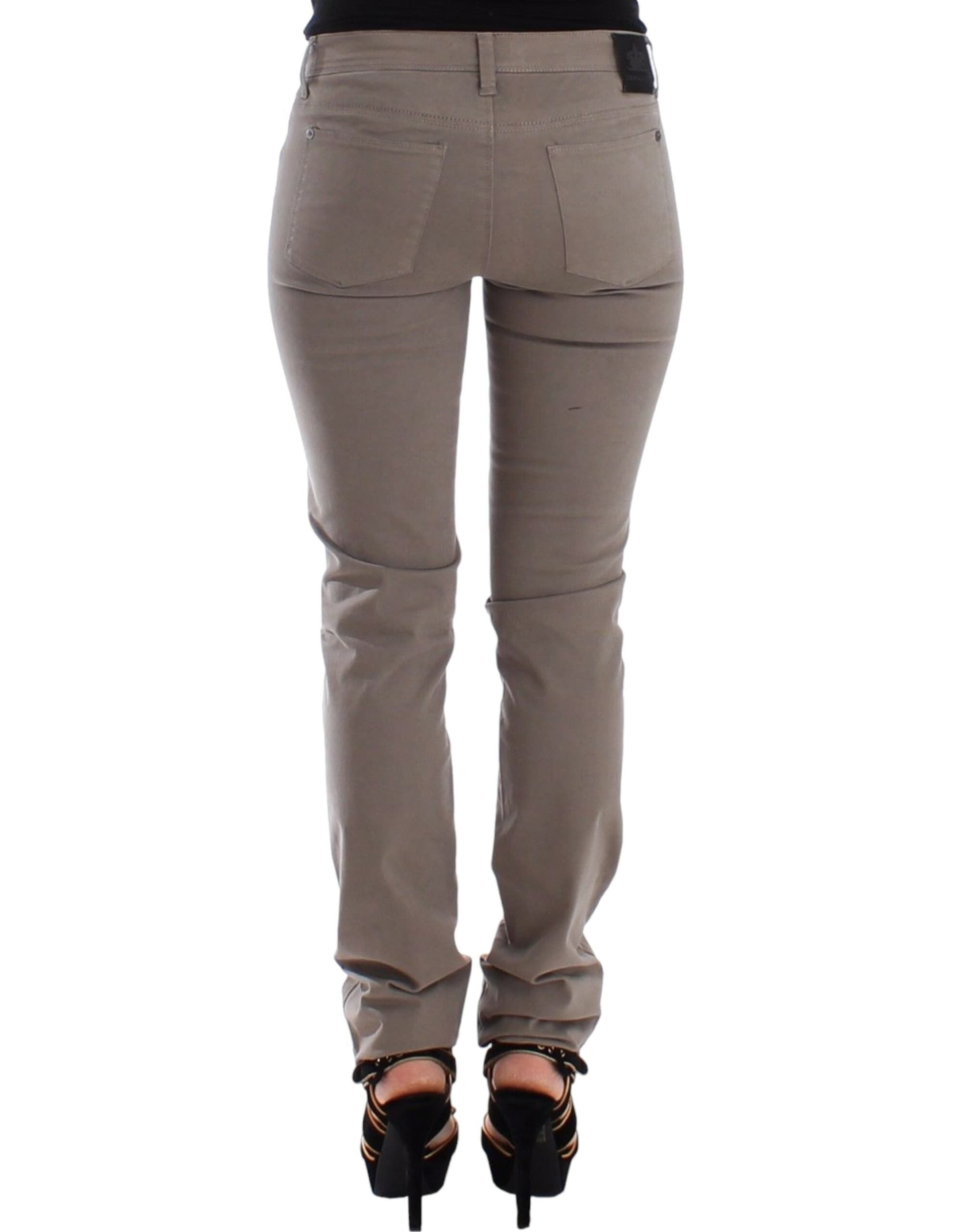 Taupe Beige Slim Jeans Denim Pants Skinny - 3