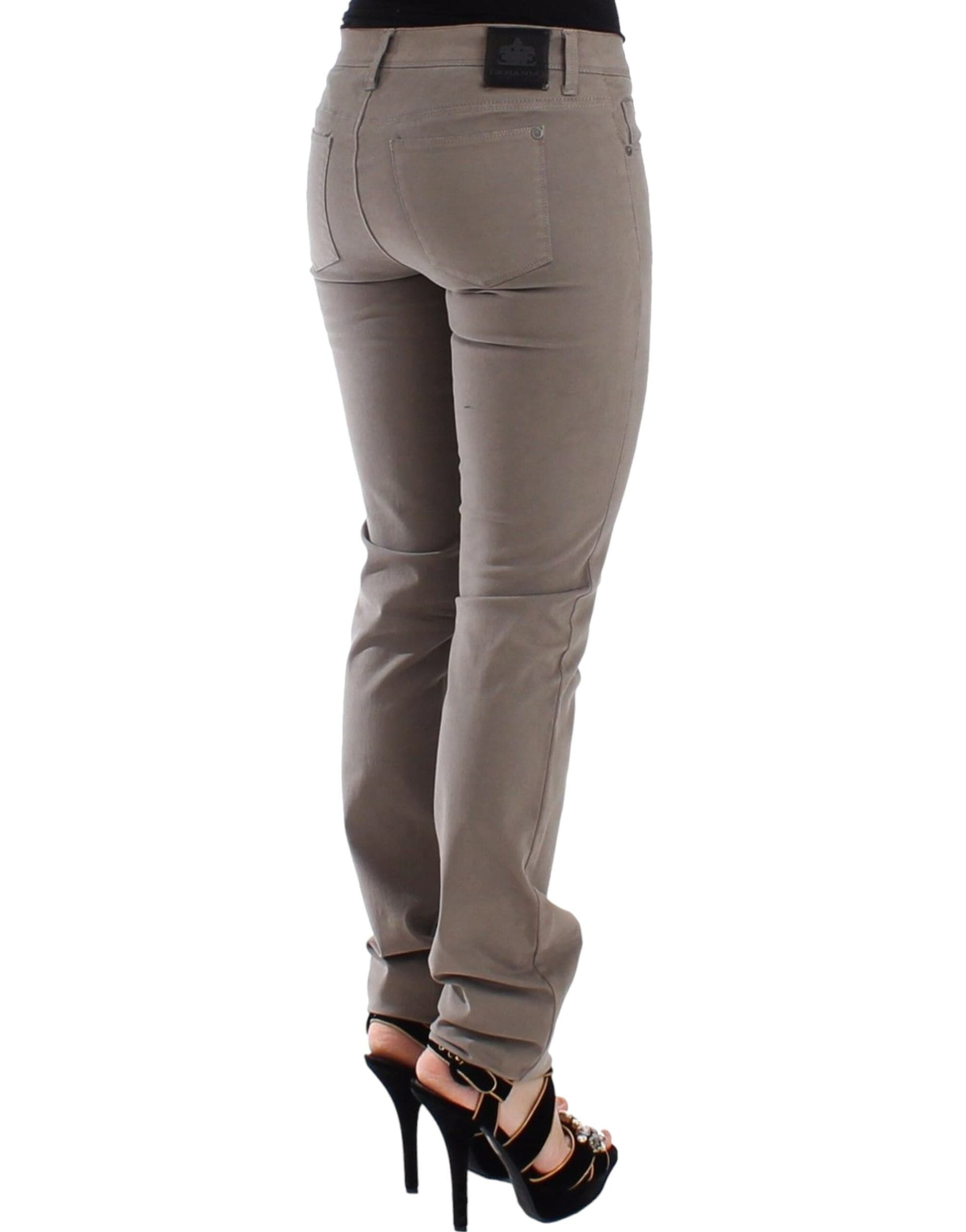 Taupe Beige Slim Jeans Denim Pants Skinny - 4