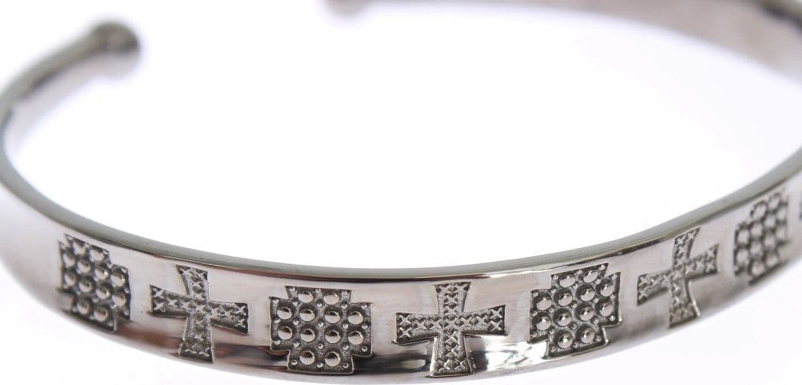Gray Rhodium 925 Silver Bangle Bracelet - 3