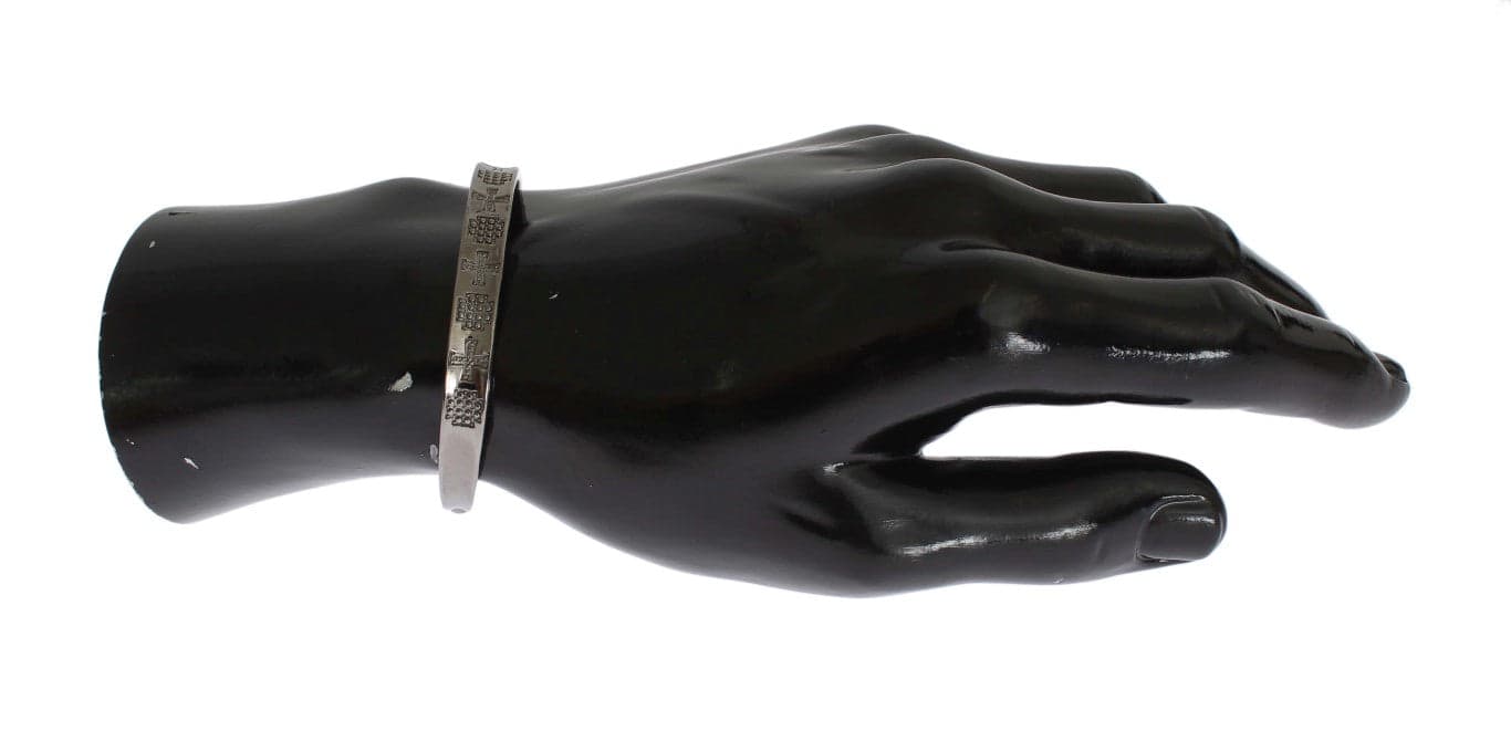 Gray Rhodium 925 Silver Bangle Bracelet - 5