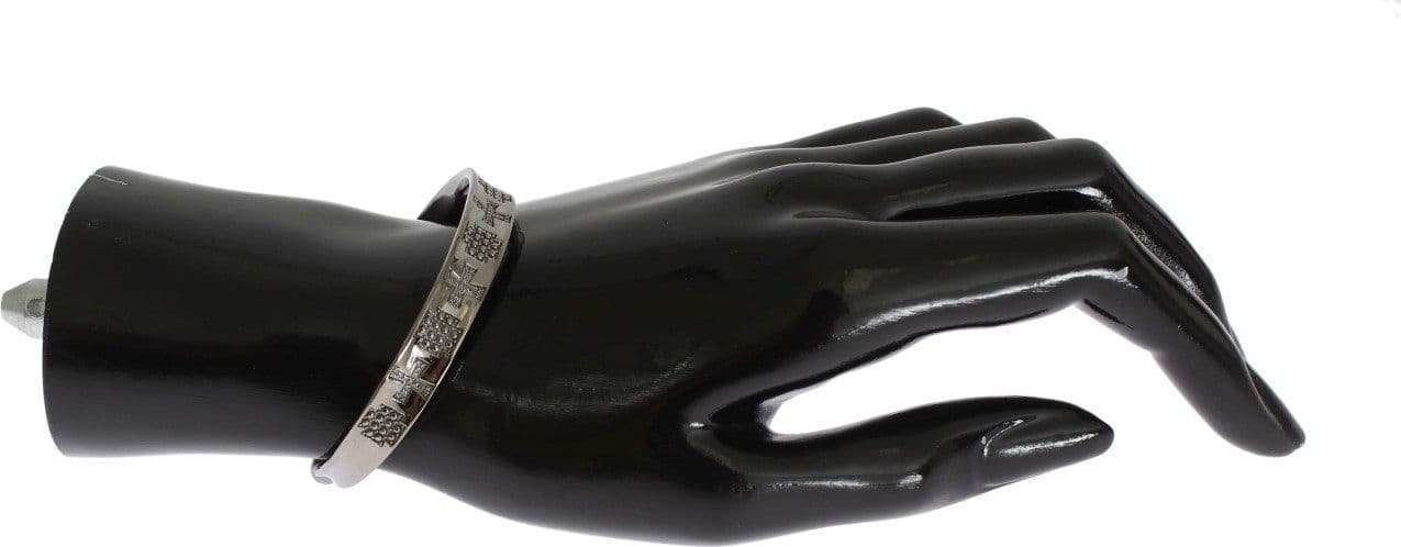 Gray Rhodium 925 Silver Bangle Bracelet - 7