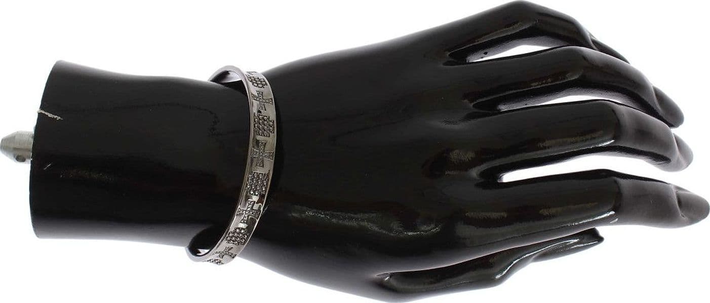 Gray Rhodium 925 Silver Bangle Bracelet - 8