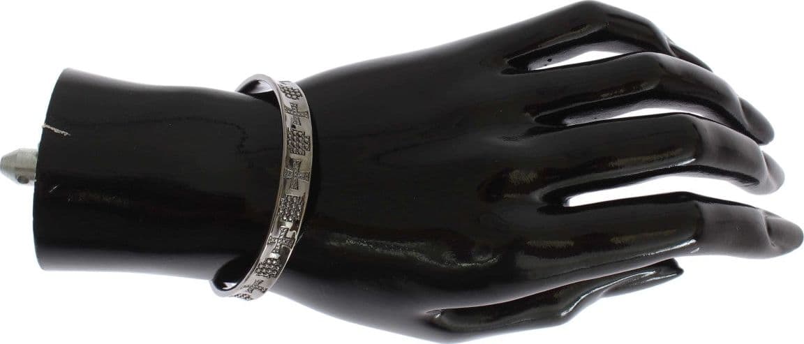 Gray Rhodium 925 Silver Bangle Bracelet - 8