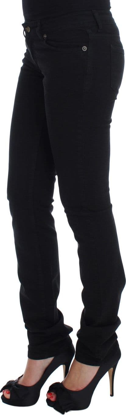 Black Cotton Stretch Slim Skinny Fit Jeans - 2