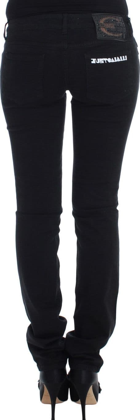 Black Cotton Stretch Slim Skinny Fit Jeans - 3