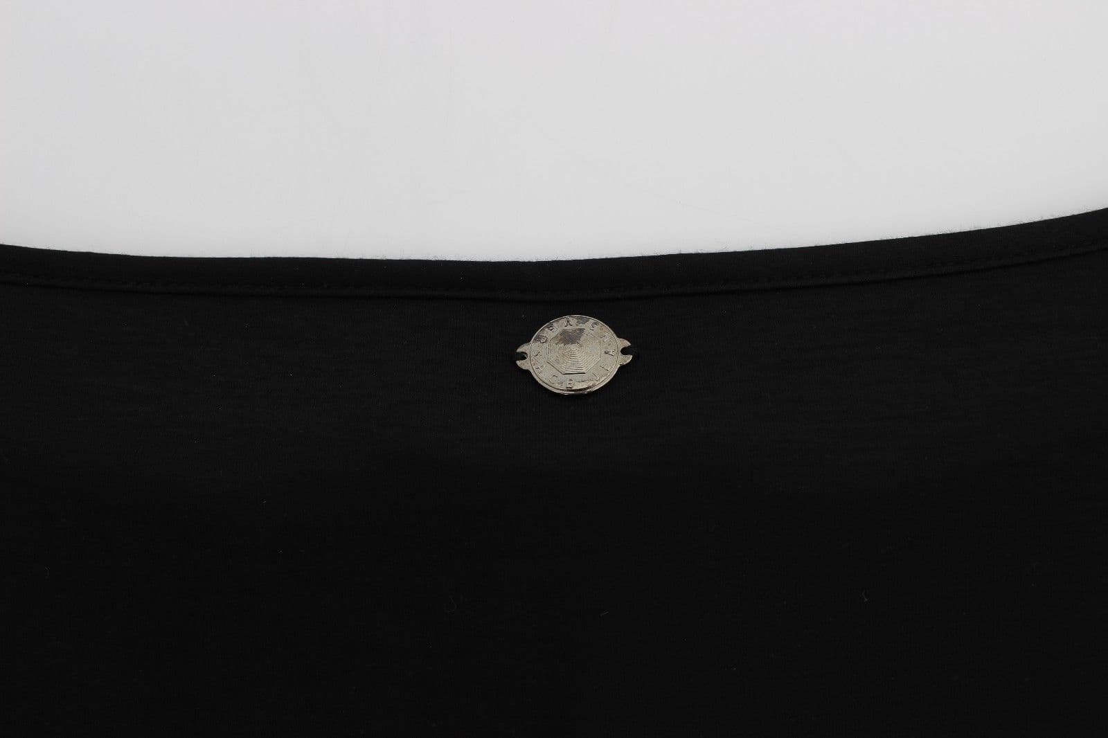 Black Modal Silk Shift Knee Dress - 8