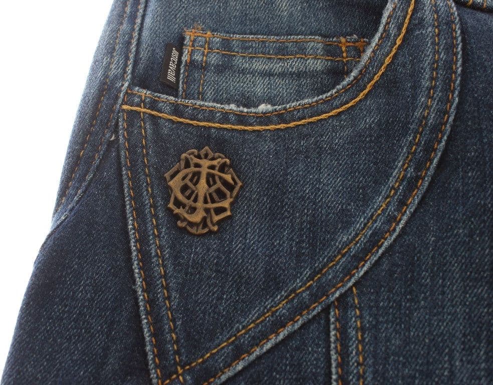 Blue Cotton Stretch Low Waist Jeans - 3