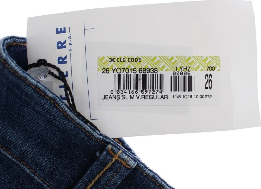 Blue Cotton Stretch Low Waist Jeans - 7