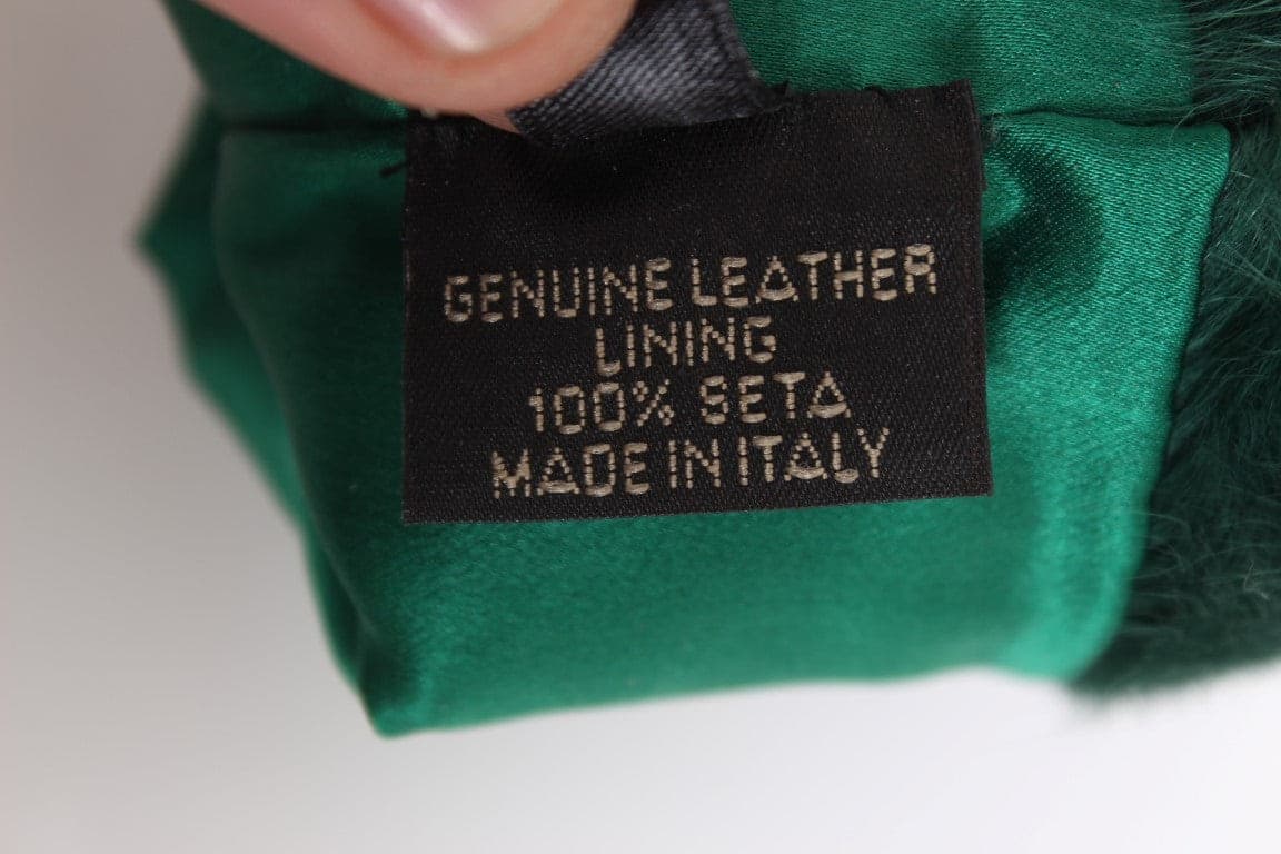 Green Leather Xiangao Fur Elbow Gloves - 7