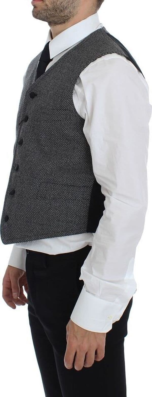 Gray Cotton Blend Logo Vest Gilet Weste - 8