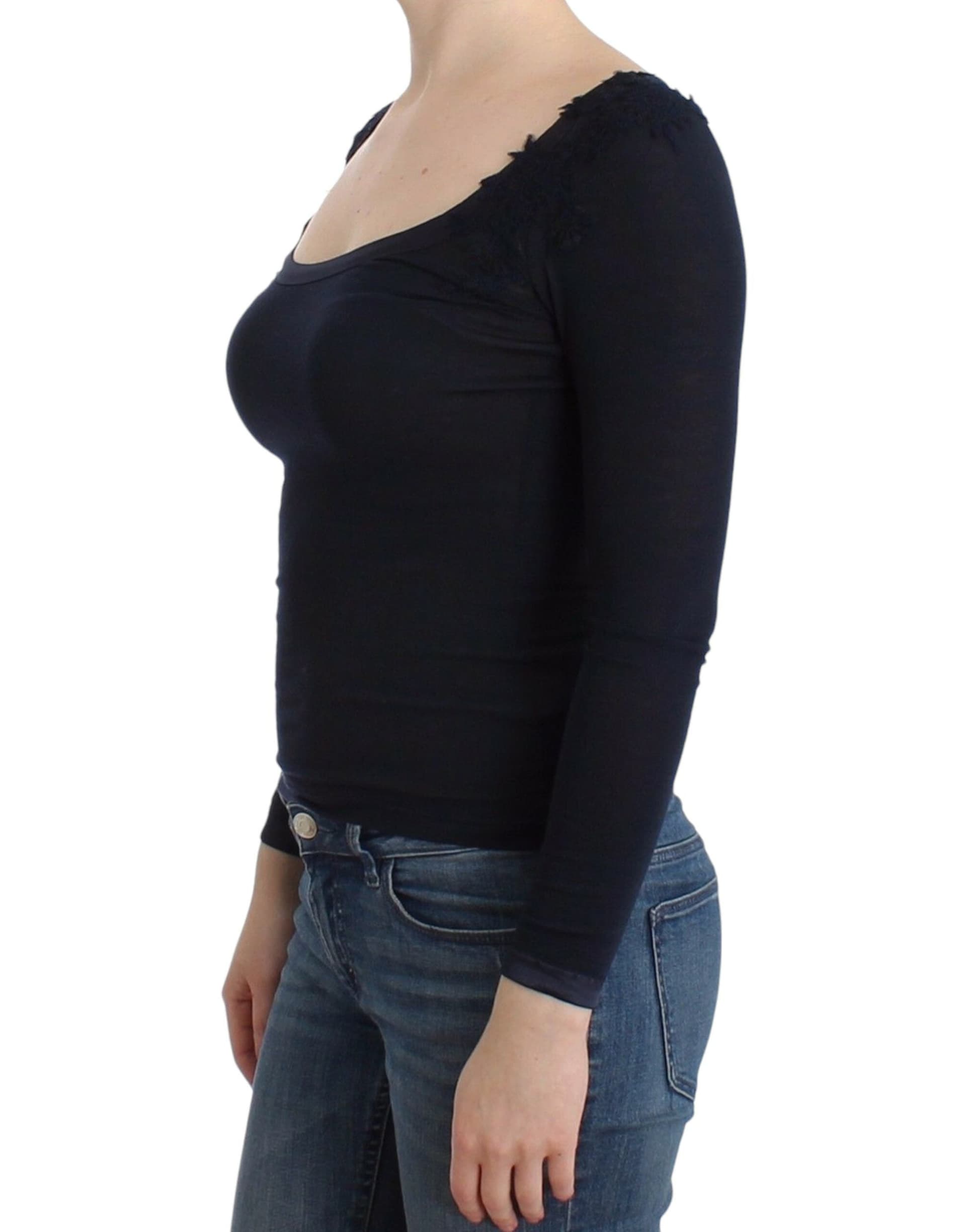 Lingerie Blue Top Blouse Jumper Lace Rayon - 2