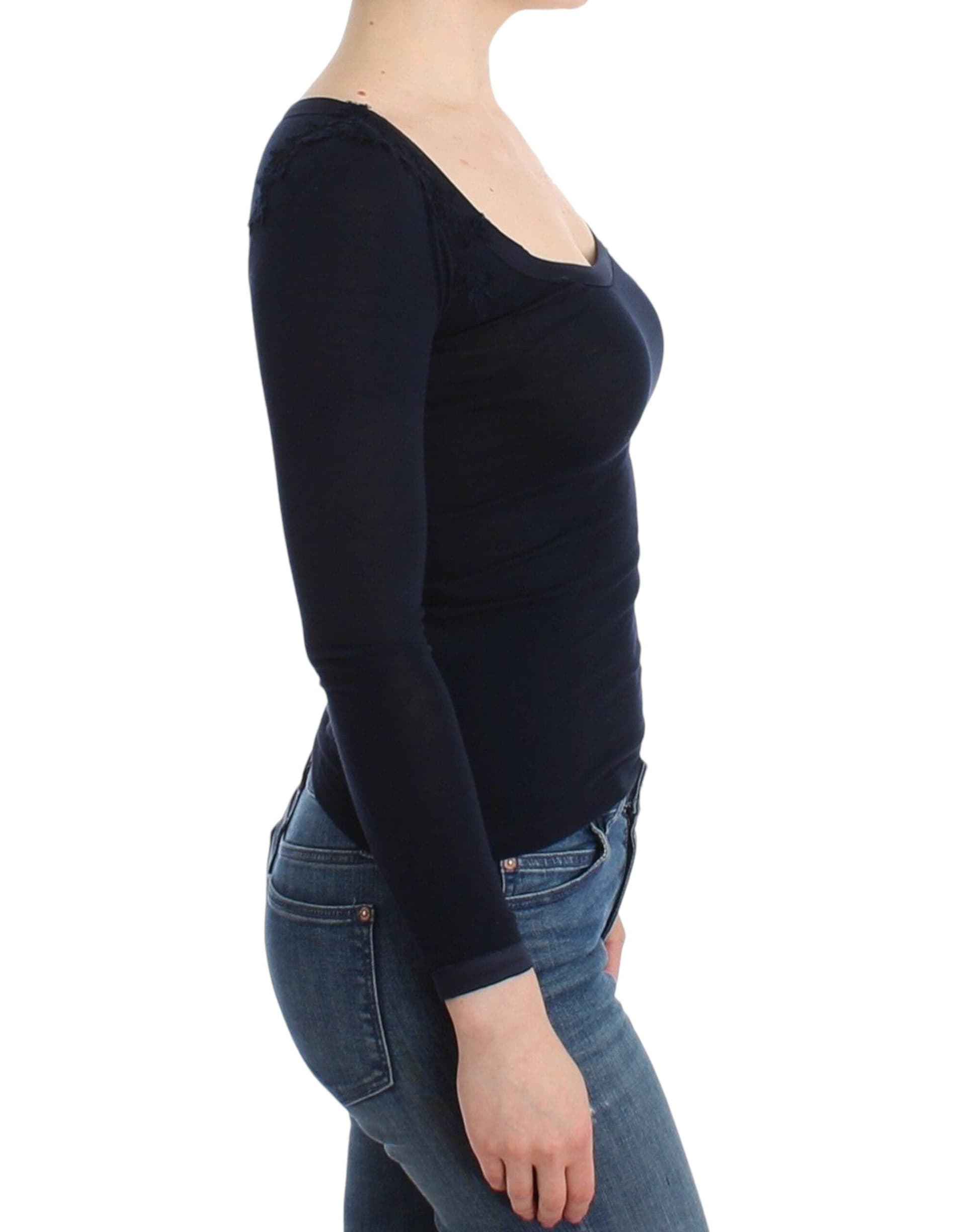 Lingerie Blue Top Blouse Jumper Lace Rayon - 4