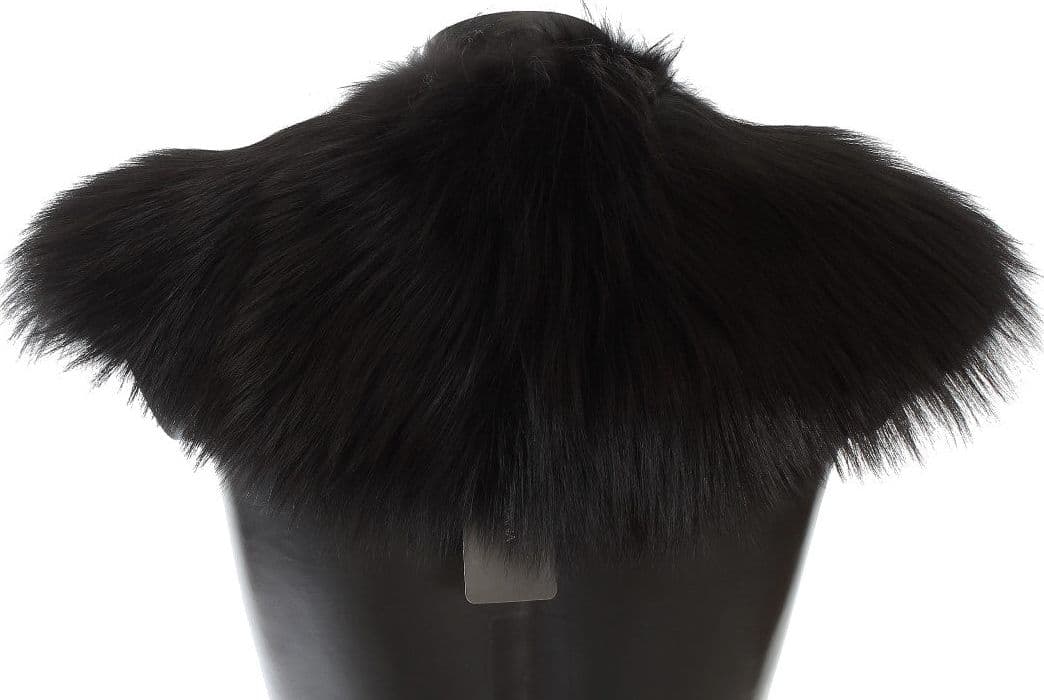 Black Fox Fur Collar Scarf - 3