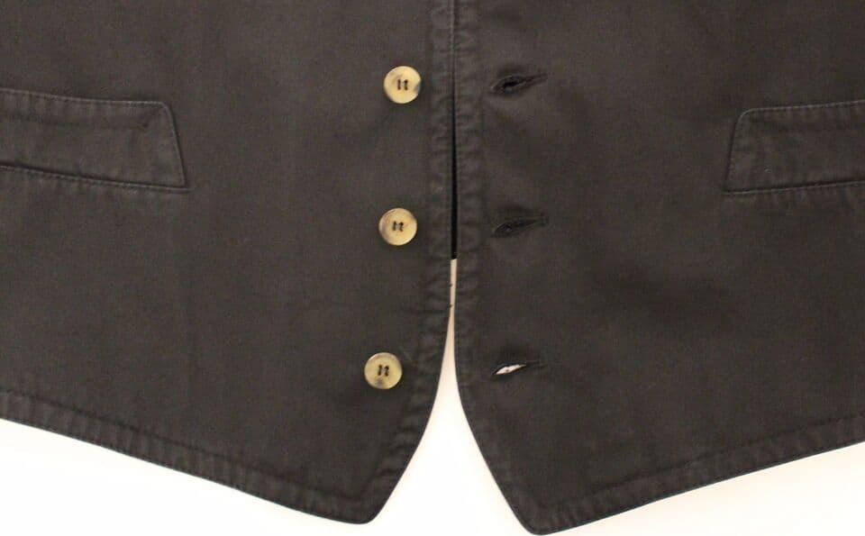 Black Cotton Viscose Dress Vest Blazer - 7