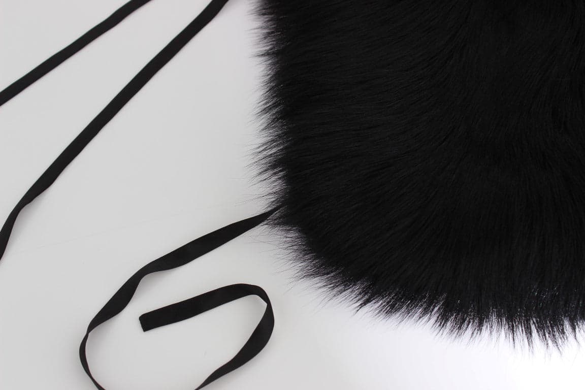 Black Fox Fur Shoulder Wrap Cover Collar Scarf - 6