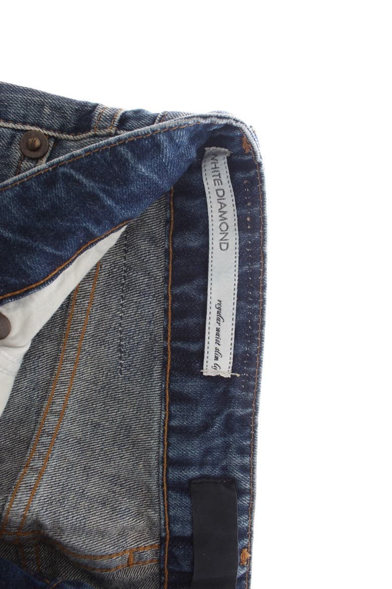 Blue Wash Torn Cotton Straight Fit Jeans - 4