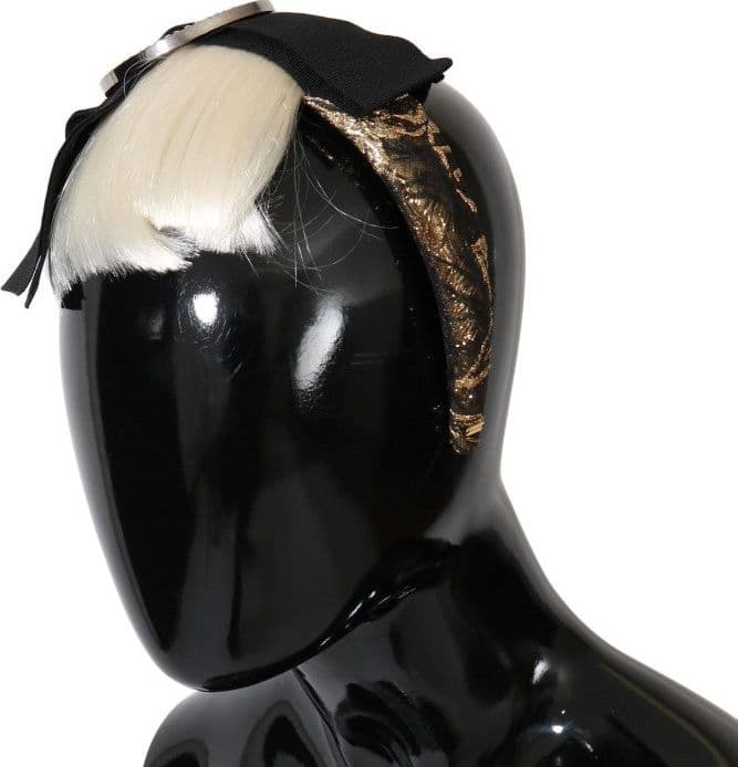 Black Crystal White Diadem Headband - 2