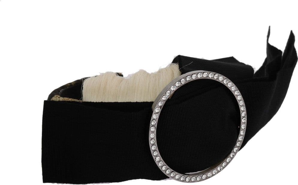 Black Crystal White Diadem Headband - 5