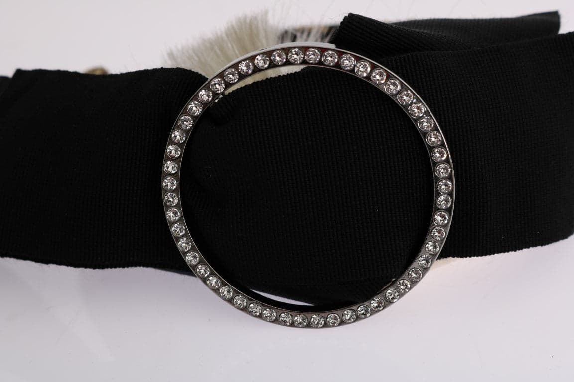 Black Crystal White Diadem Headband - 4
