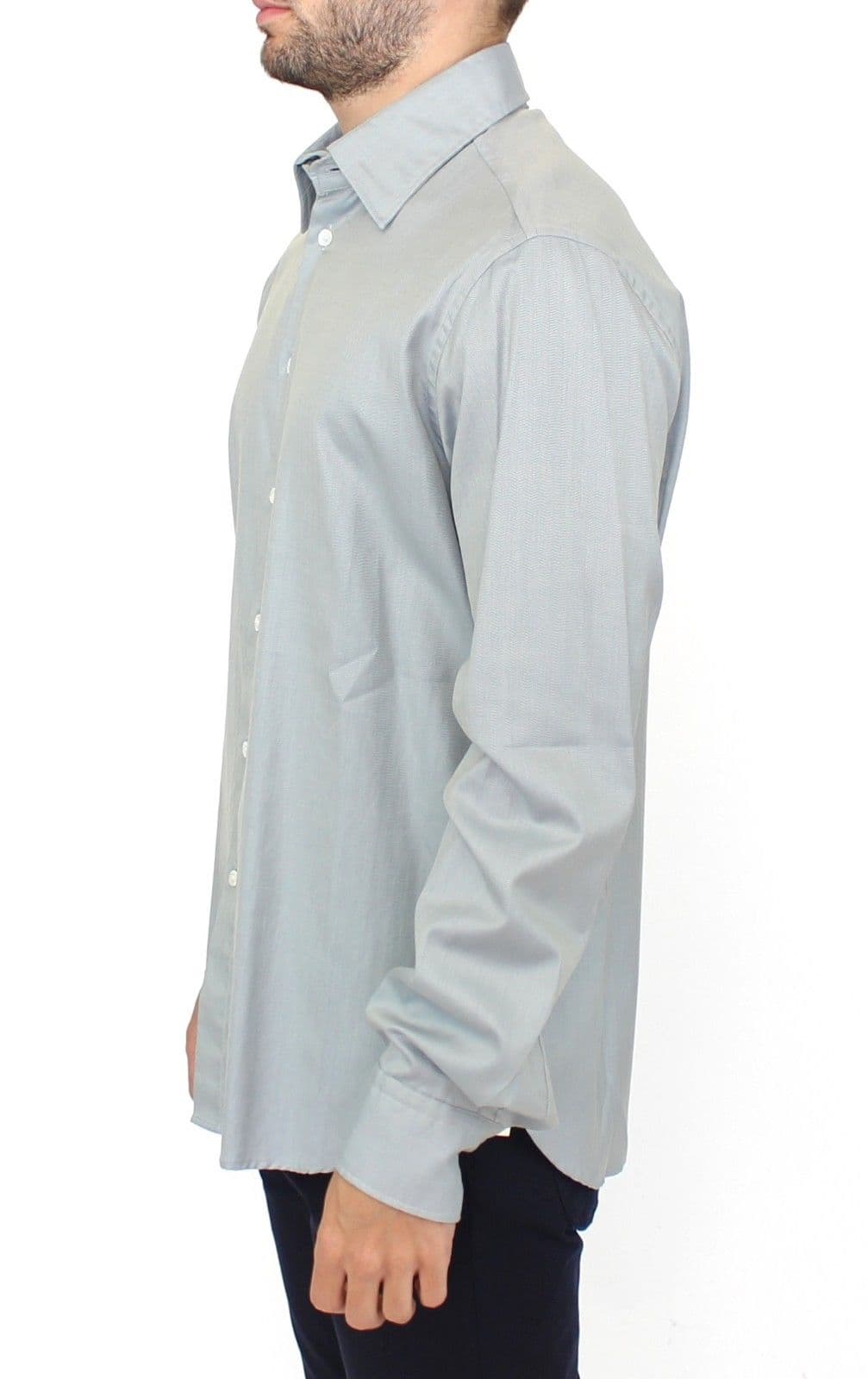 Gray Cotton Long Sleeve Casual Shirt Top - 2