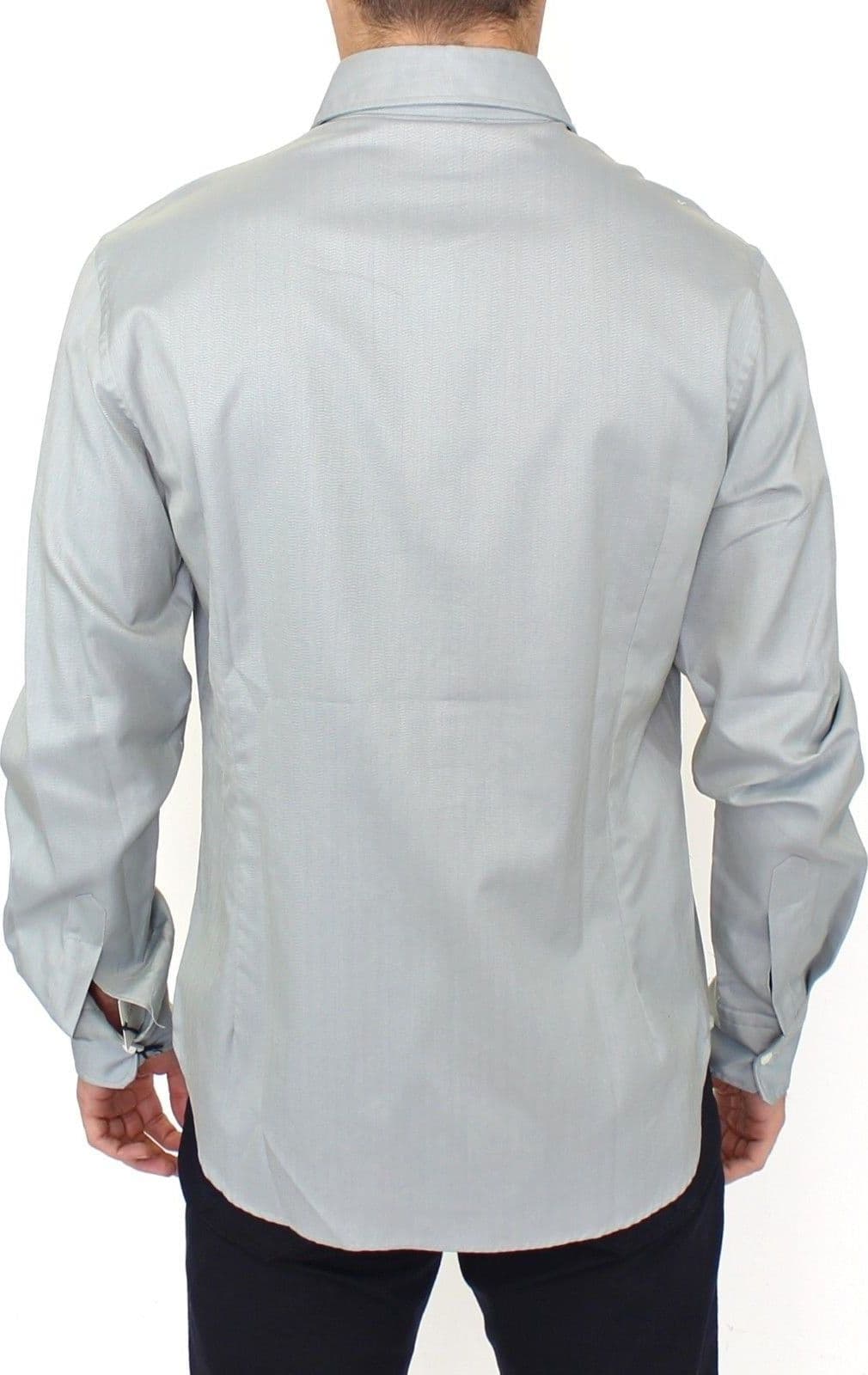 Gray Cotton Long Sleeve Casual Shirt Top - 3
