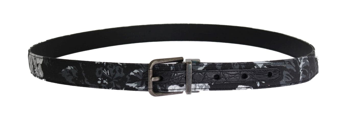 Black Cayman Linen Leather Belt - 3