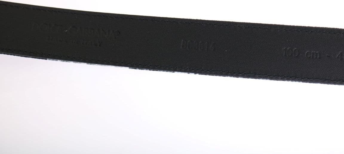 Black Cayman Linen Leather Belt - 4