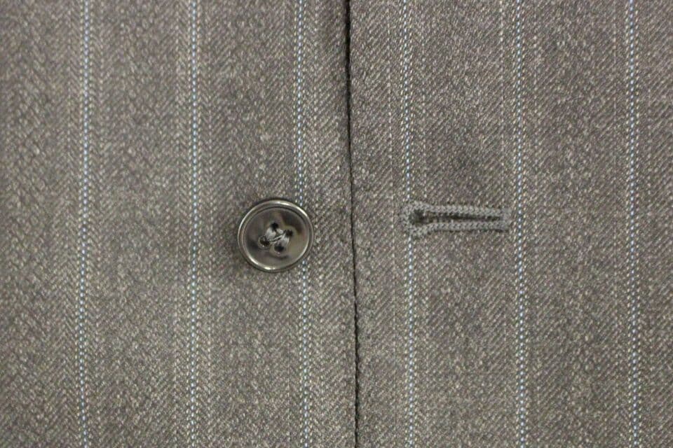 Gray Striped Wool Logo Vest Gilet Weste - 7