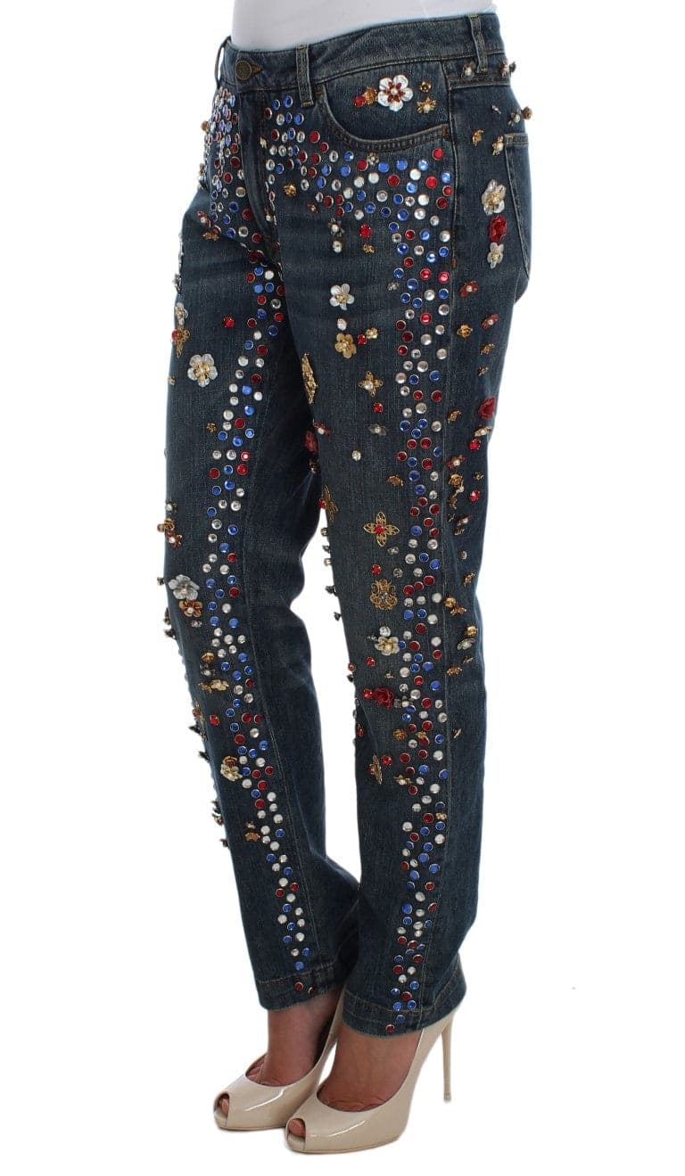 Crystal Roses Heart Embellished Jeans - 2