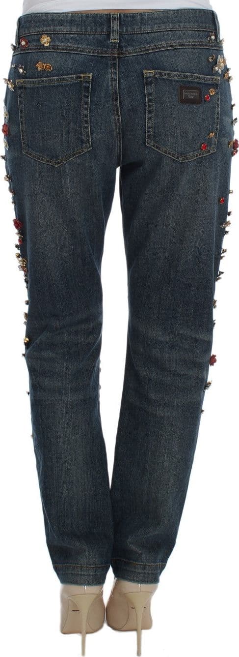 Crystal Roses Heart Embellished Jeans - 3