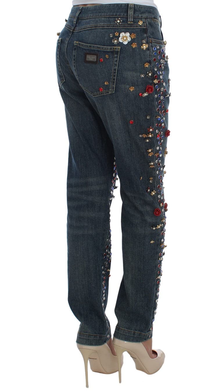 Crystal Roses Heart Embellished Jeans - 4