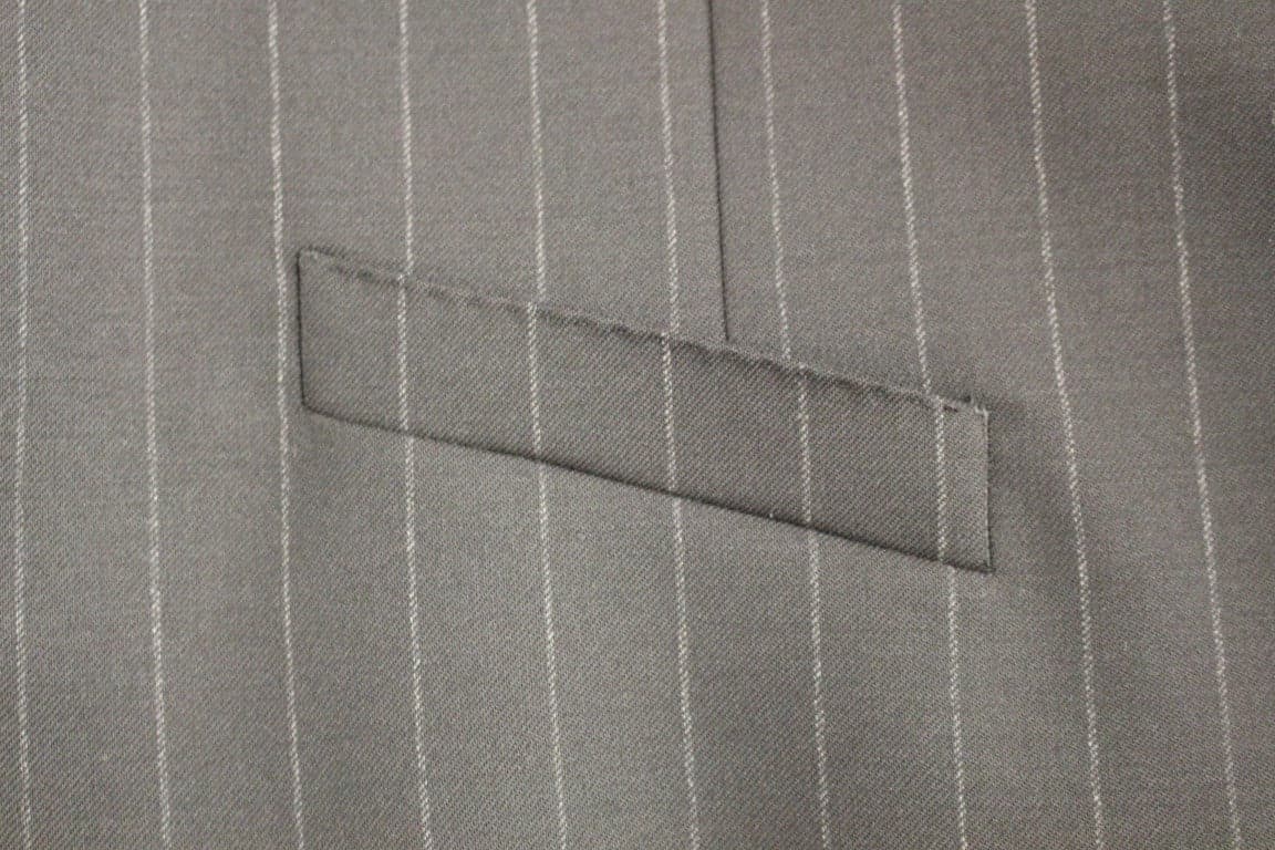 Black Striped Wool Logo Vest - 6