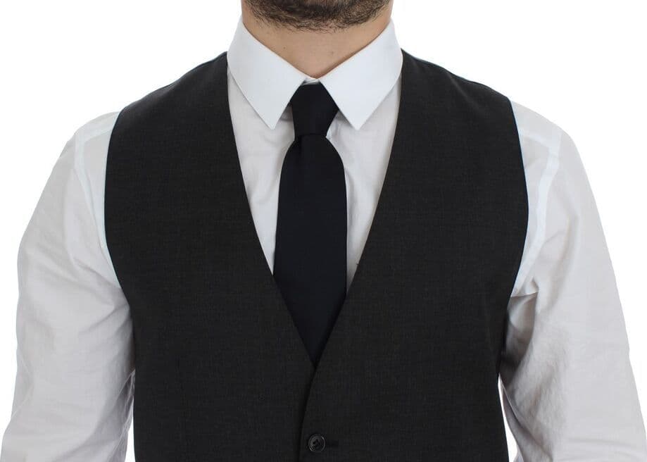 Gray Wool Formal Dress Vest Gilet Weste - 5