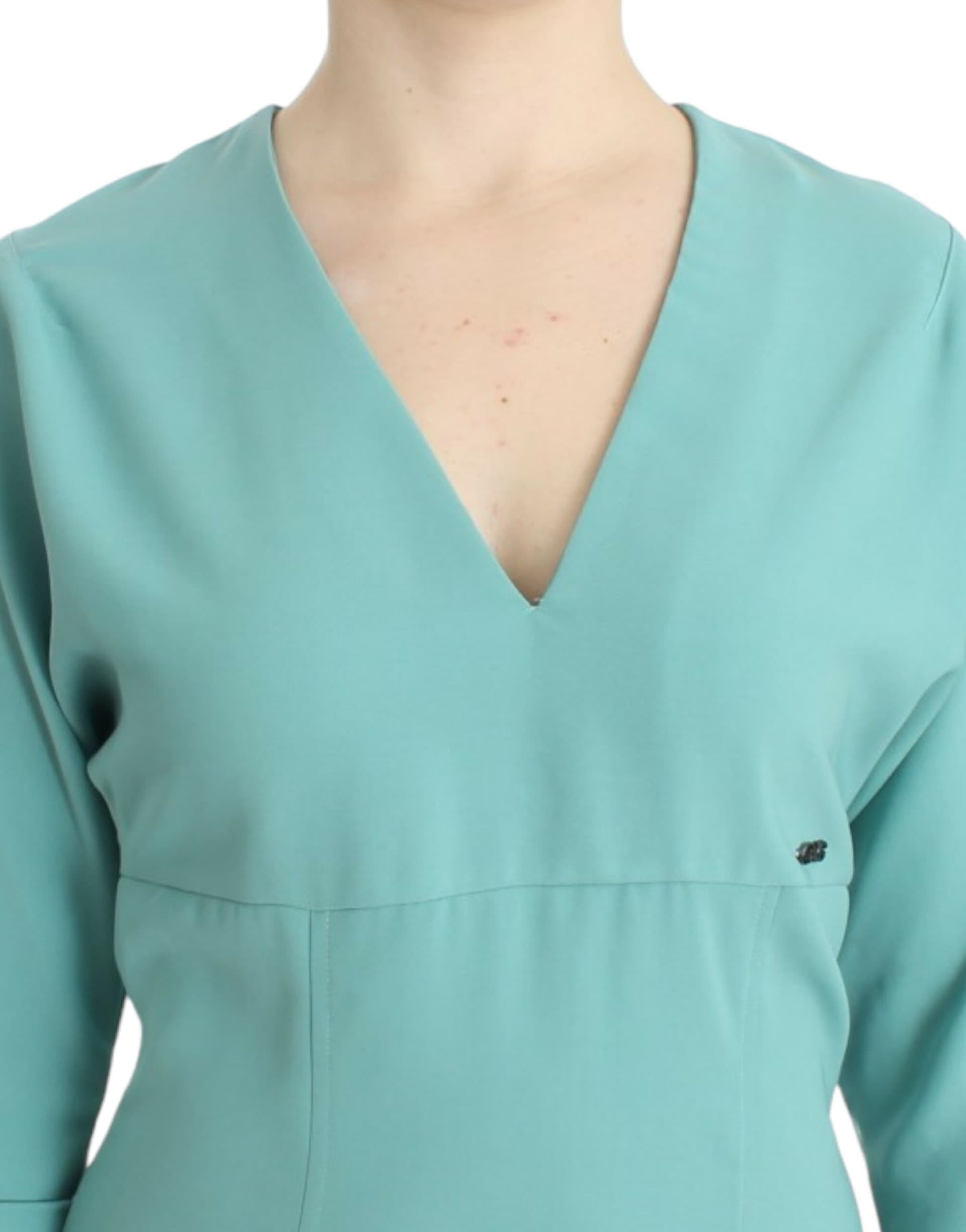 Green 3/4 sleeved sheath dress - 5