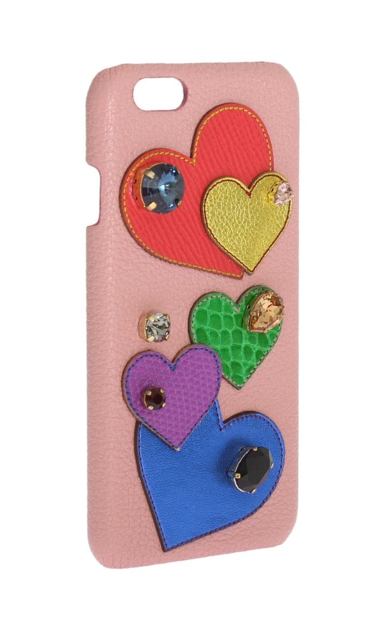 Pink Leather Heart Crystal Phone Case - 2
