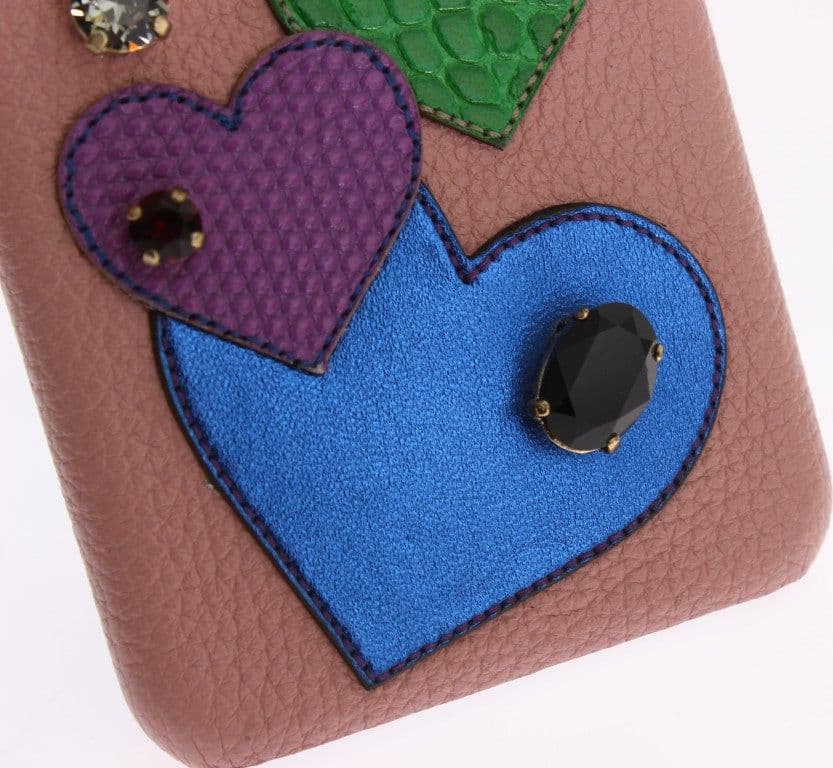 Pink Leather Heart Crystal Phone Case - 5