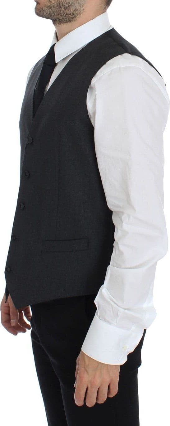 Gray Wool Formal Dress Vest Gilet Weste - 2