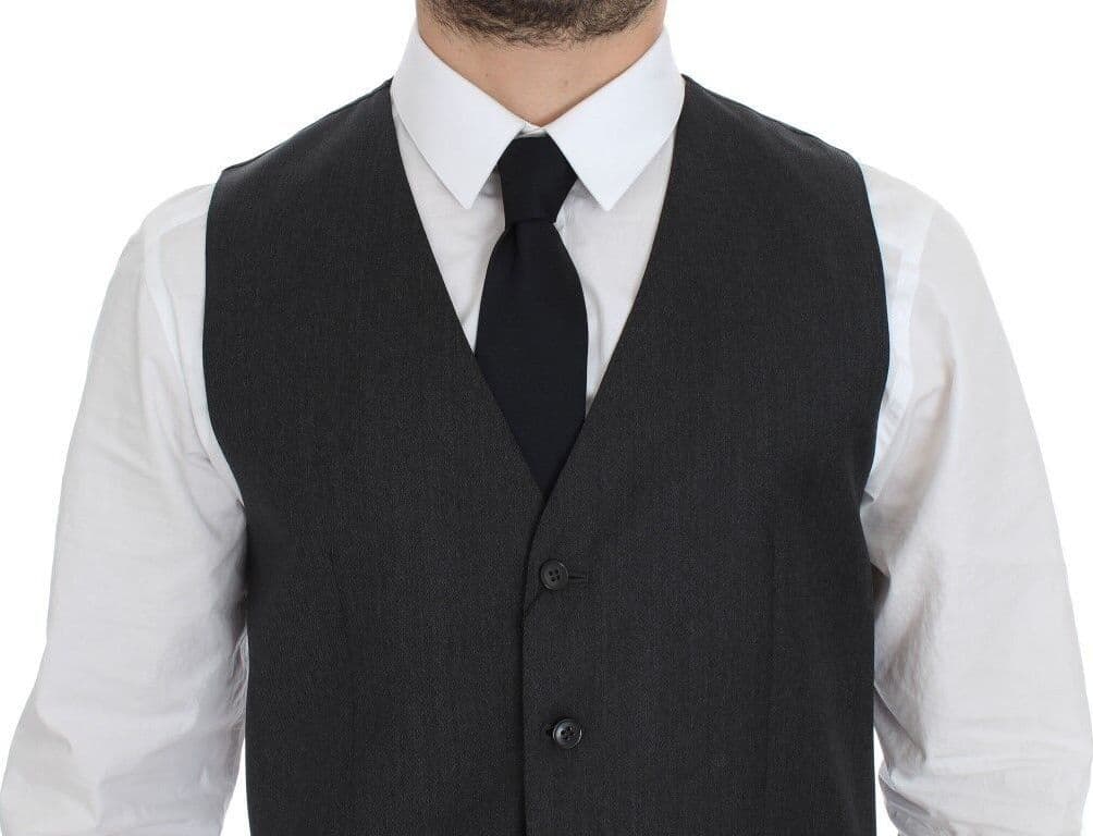Gray Wool Formal Dress Vest Gilet Weste - 4