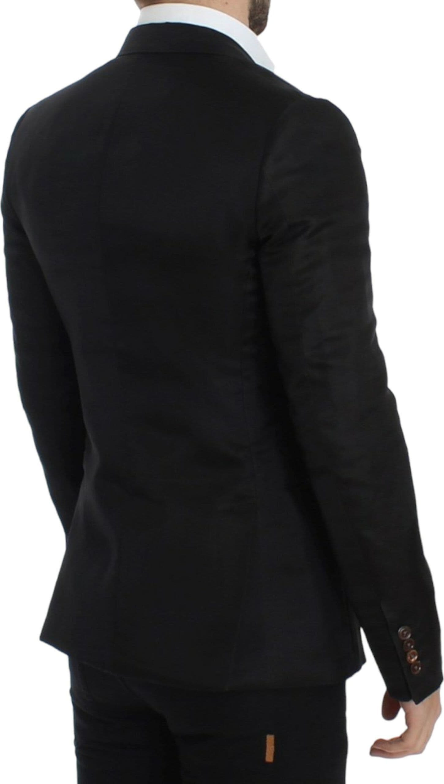 Black silk slim fit blazer - 4